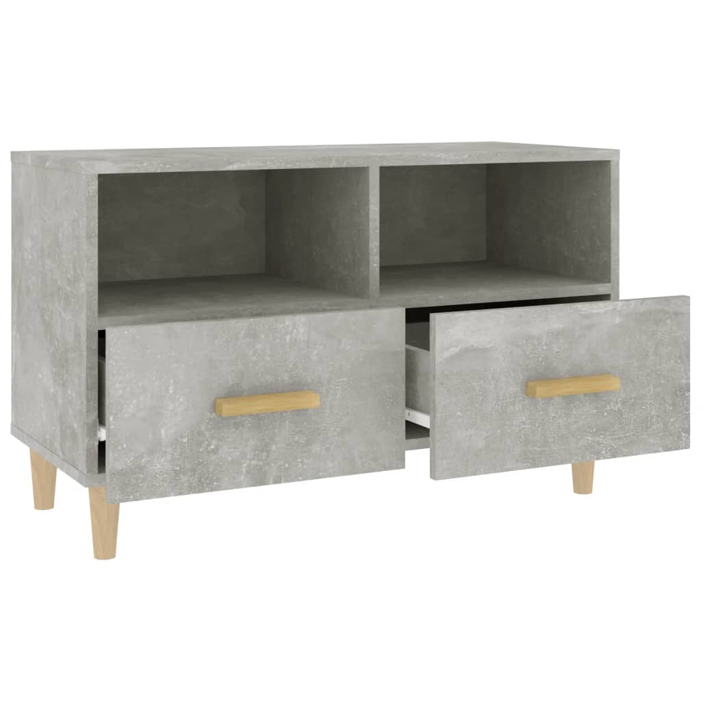 vidaXL Meuble TV Gris béton 80x36x50 cm Bois d'ingénierie