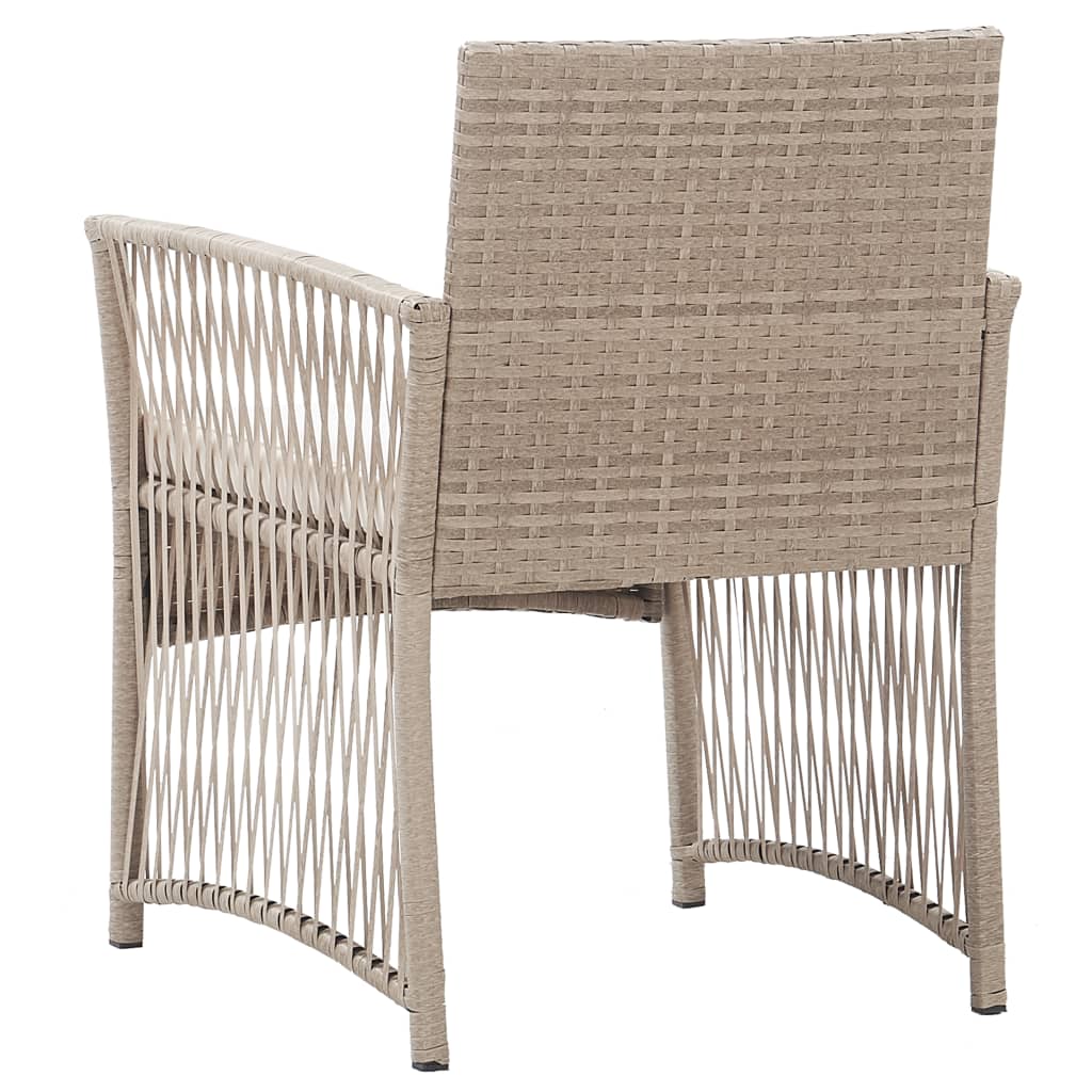 vidaXL Fauteuils de jardin avec coussins lot de 2 Beige Résine tressée