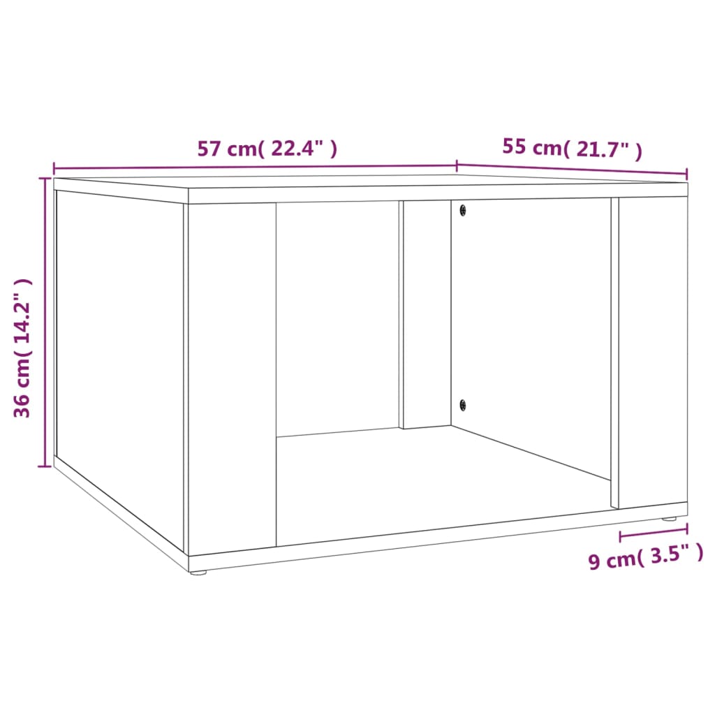 vidaXL Table de chevet Chêne marron 57x55x36 cm Bois d'ingénierie