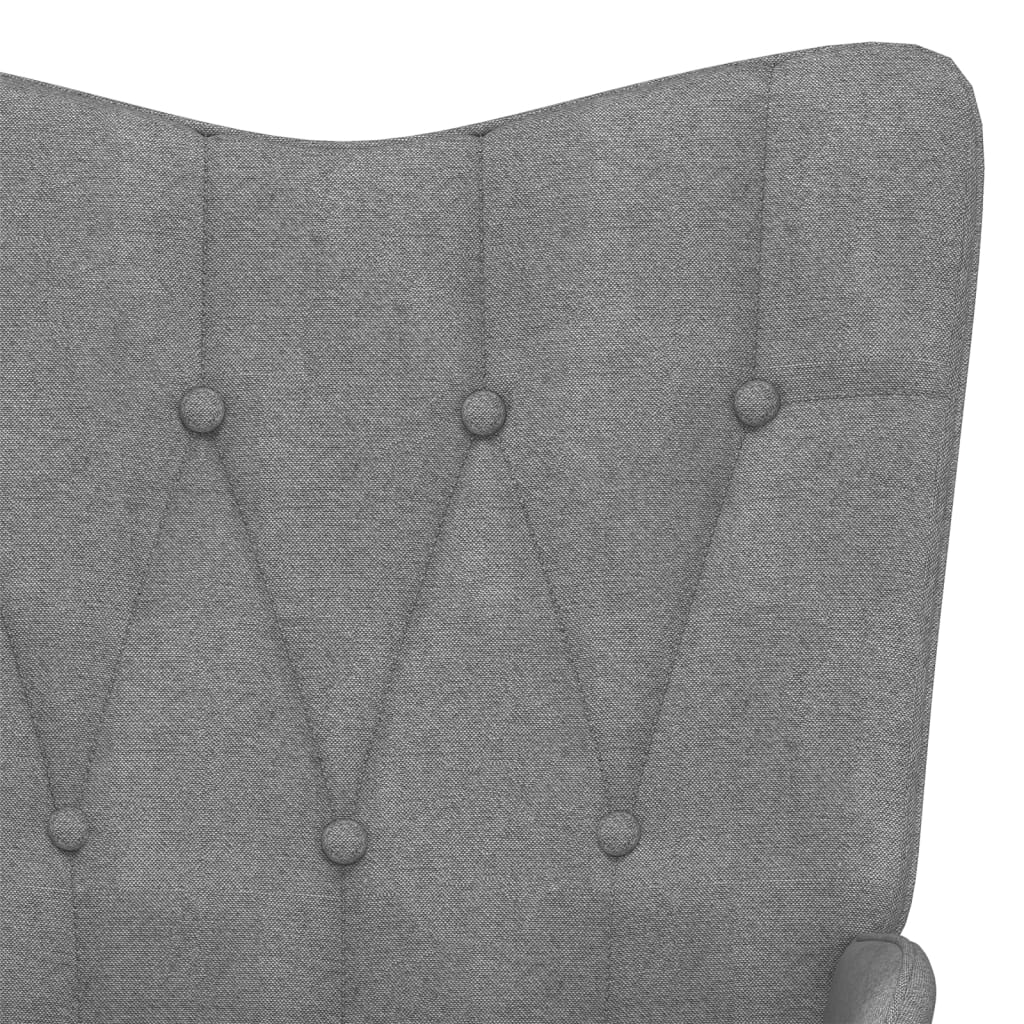 vidaXL Chaise de relaxation avec tabouret Gris foncé Tissu