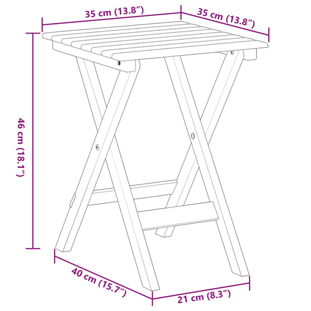 vidaXL Chaises à bascule lot de 2 table pliable noir massif peuplier