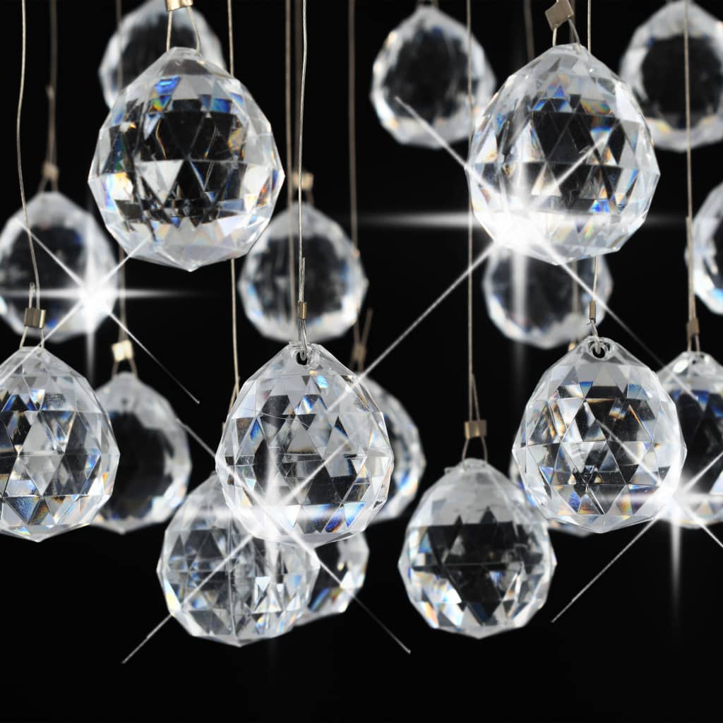 vidaXL Plafonnier avec perles de cristal Argenté Sphère 3 ampoules G9