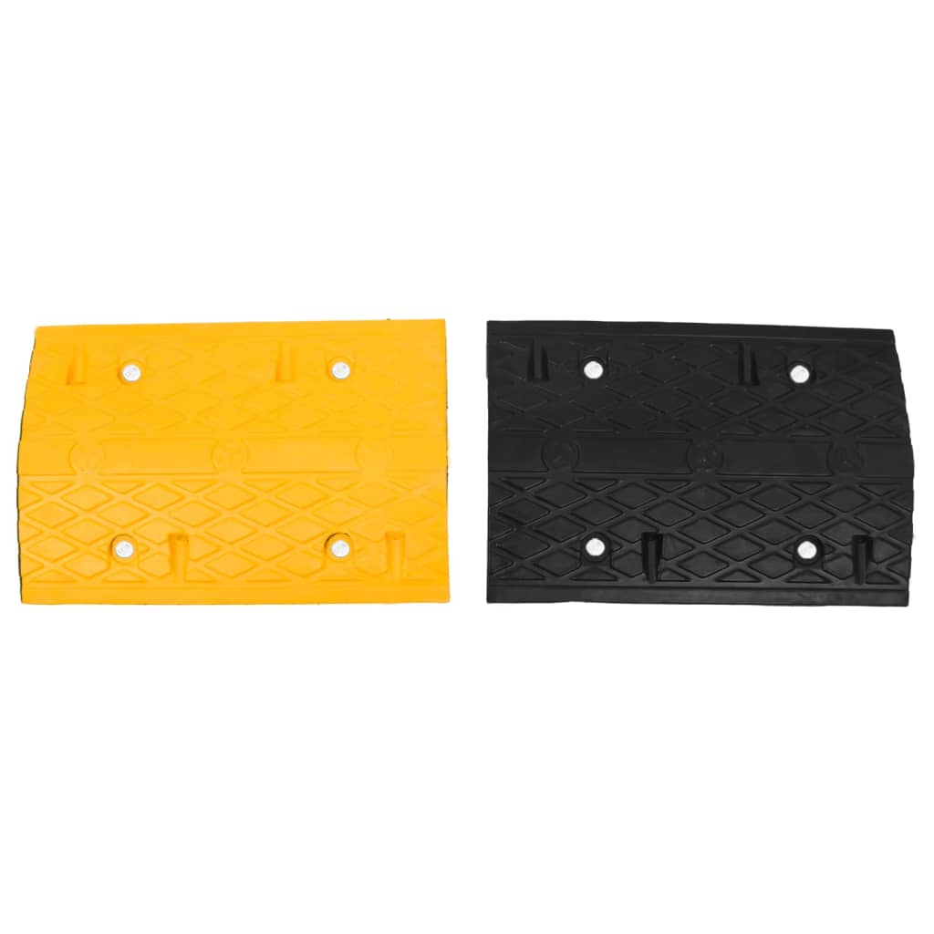 vidaXL Ralentisseur Jaune et noir 97x32,5x4 cm Caoutchouc