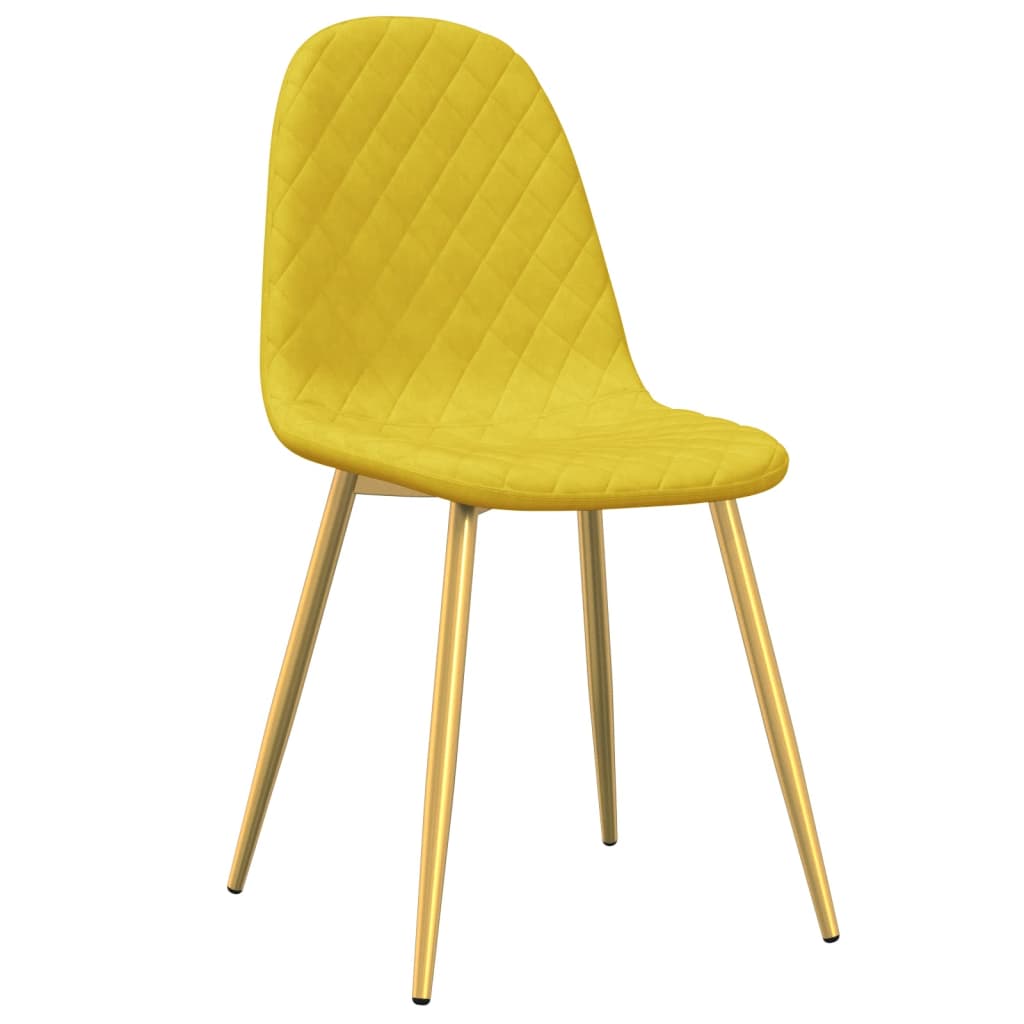 vidaXL Chaises à manger lot de 6 Jaune moutarde Velours