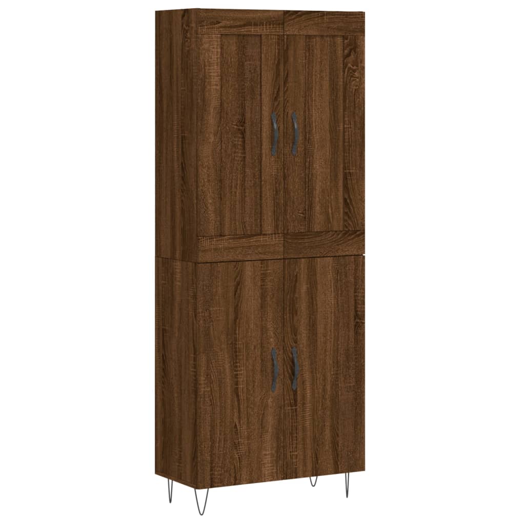 vidaXL Buffet haut Chêne marron 69,5x34x180 cm Bois d'ingénierie