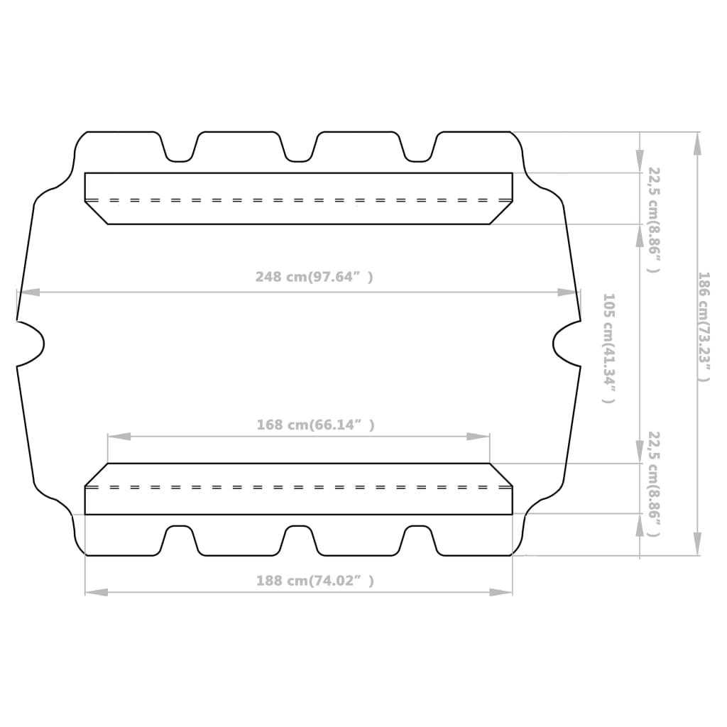 vidaXL Toit de rechange de balançoire taupe 188/168x145/110 cm