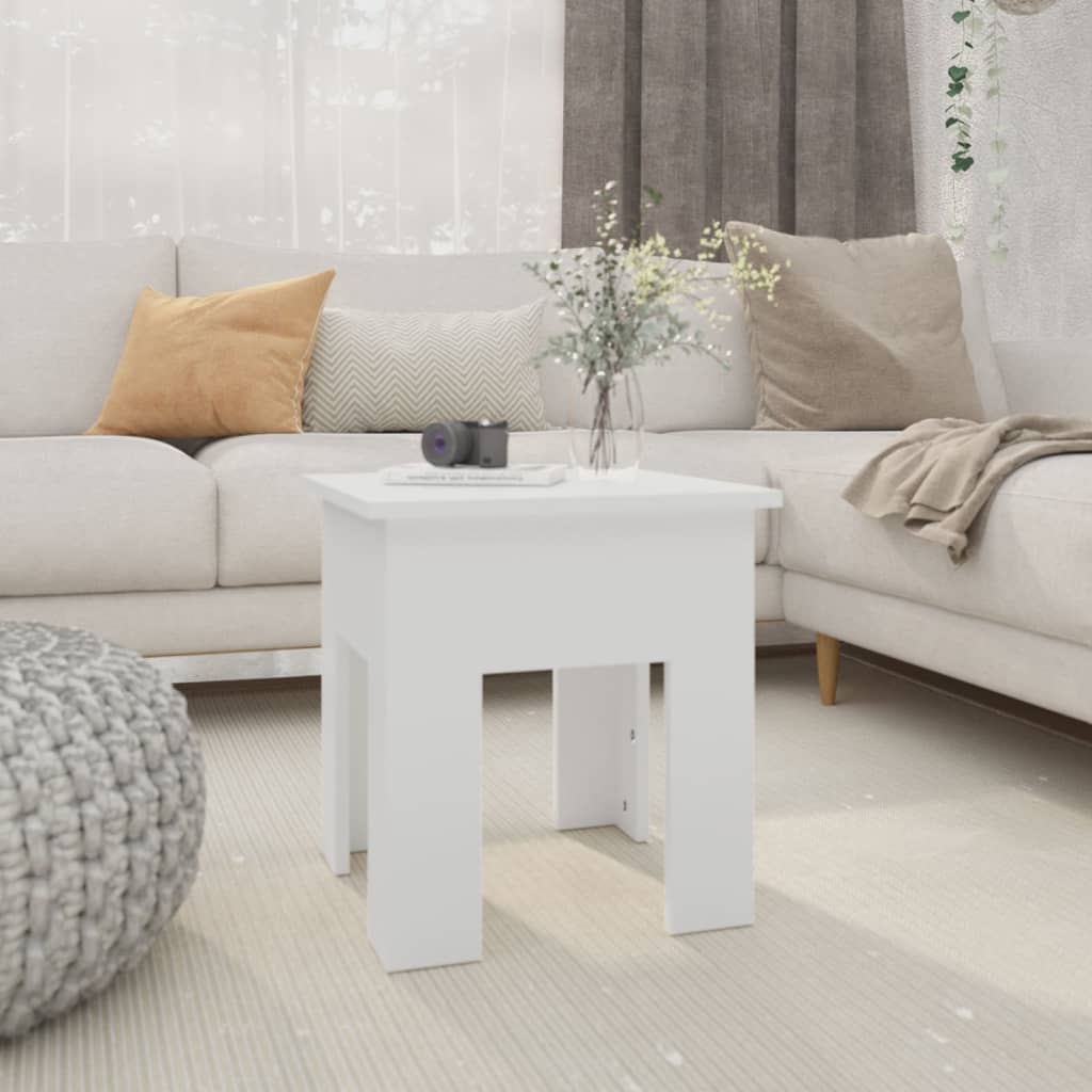 vidaXL Table basse blanc 40x40x42 cm bois d'ingénierie