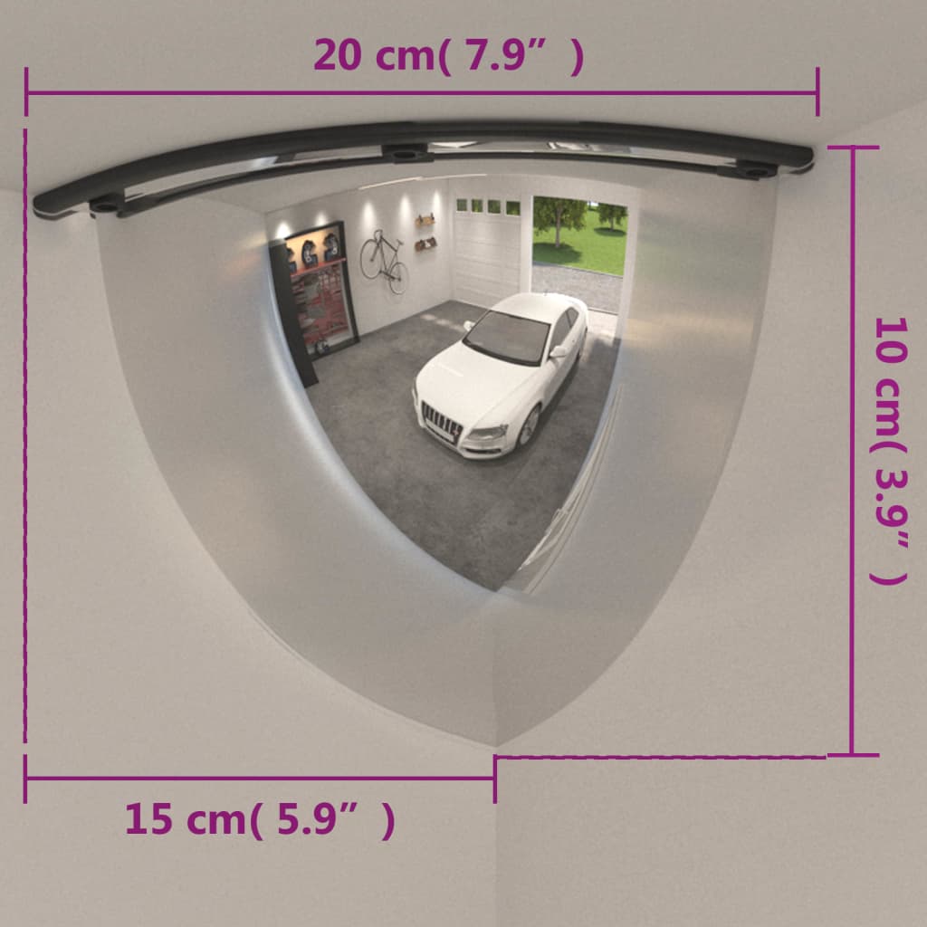 vidaXL Miroirs de circulation en quart de dôme 2 pcs Ø30 cm Acrylique