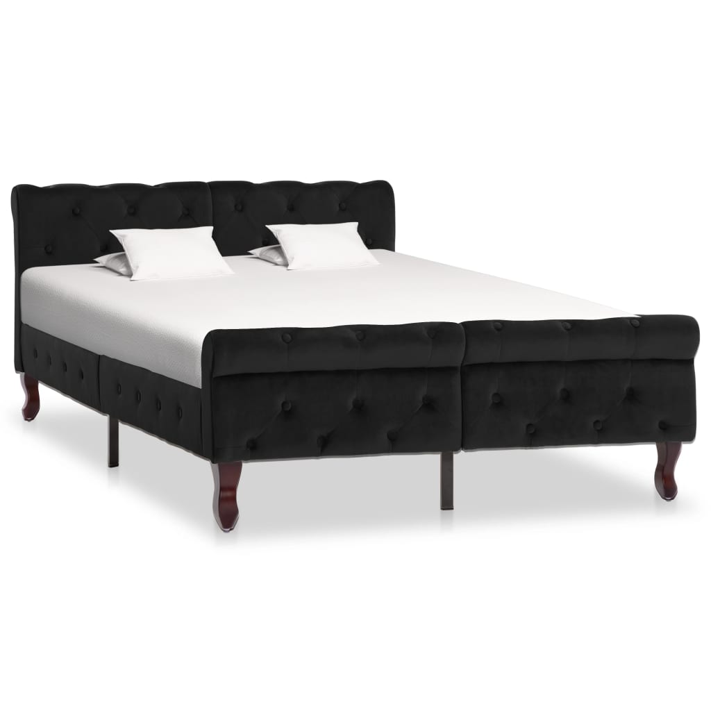 vidaXL Cadre de lit Noir Velours 120 x 200 cm