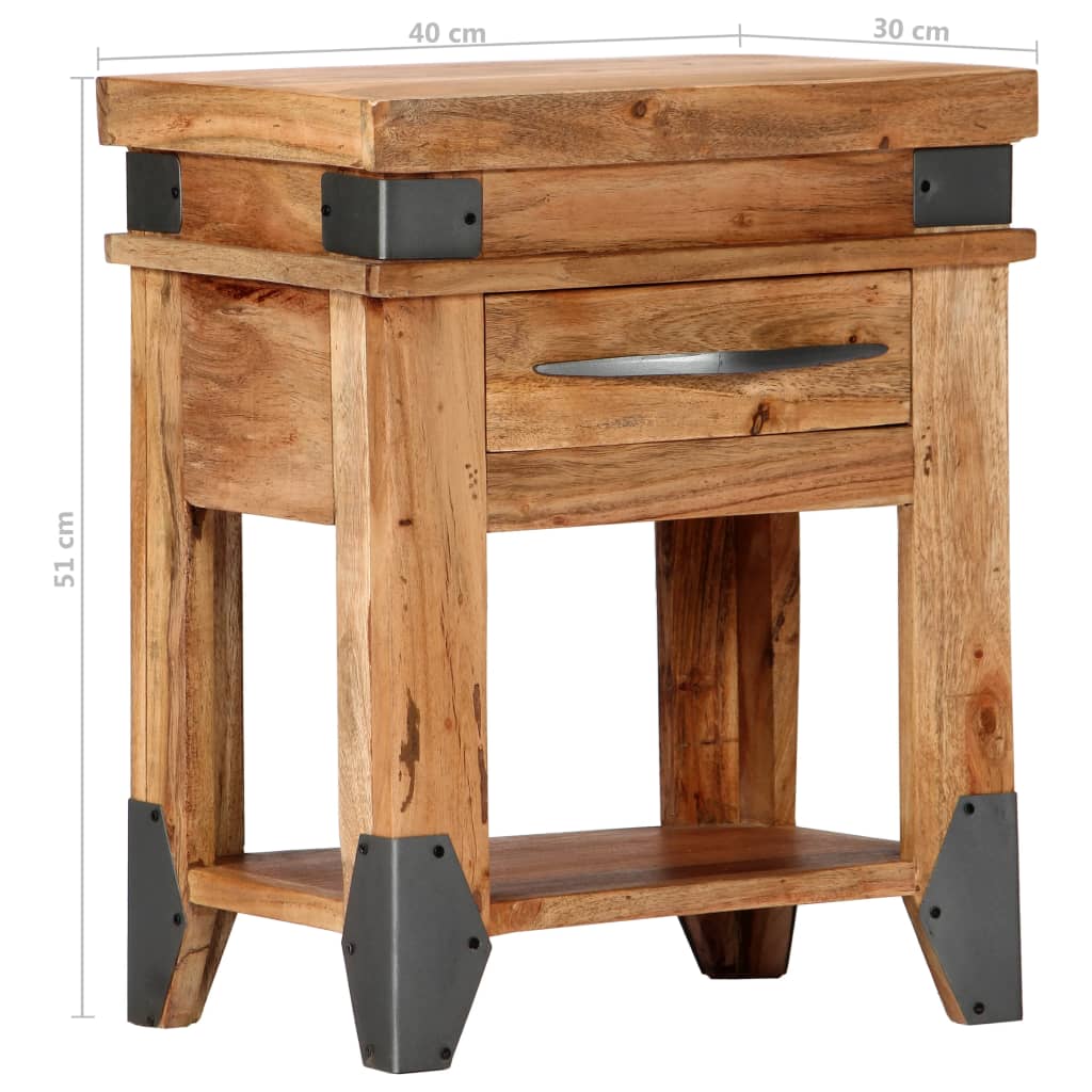 vidaXL Table de chevet 40x30x51 cm Bois d'acacia massif