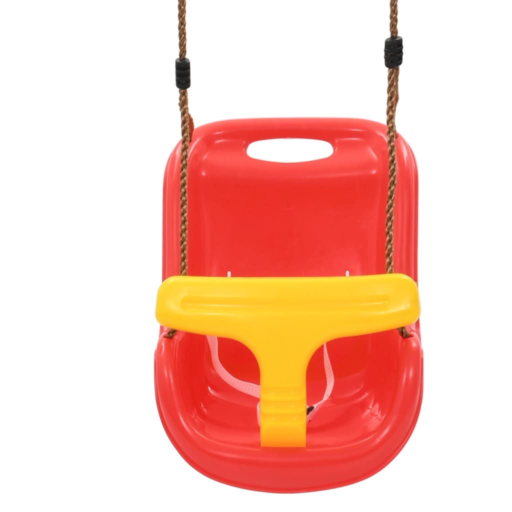 vidaXL 2 pcs Balançoires avec ceinture de sécurité pour bébé PP Rouge