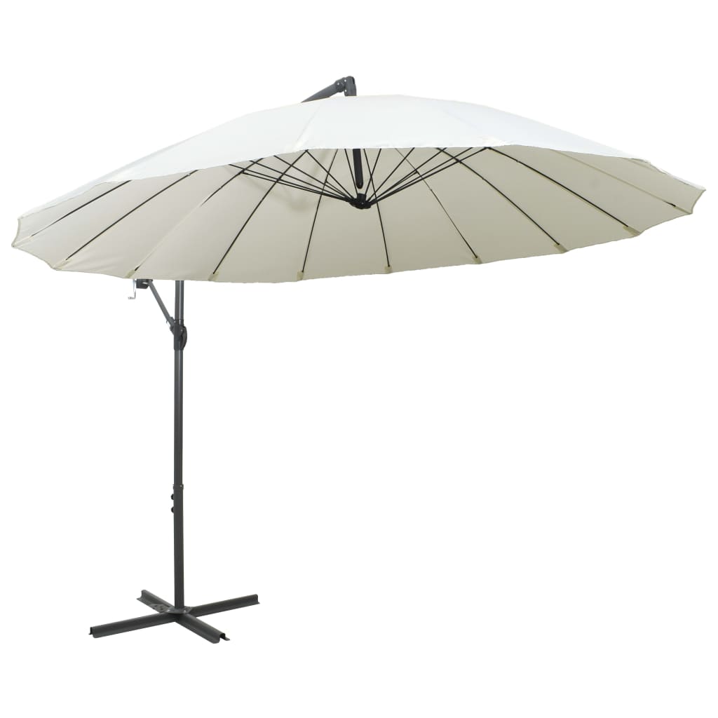 vidaXL Parasol suspendu Blanc 3 m Aluminium