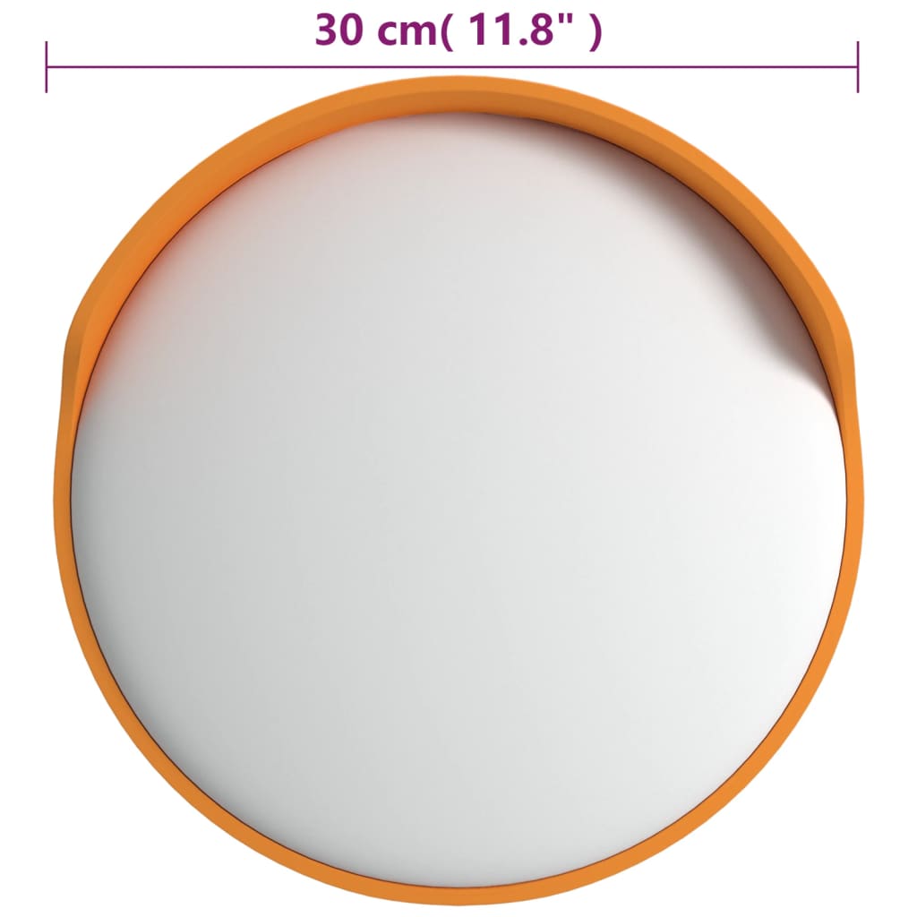 vidaXL Miroir de traffic convexe extérieur Orange Ø30 cm Polycarbonate