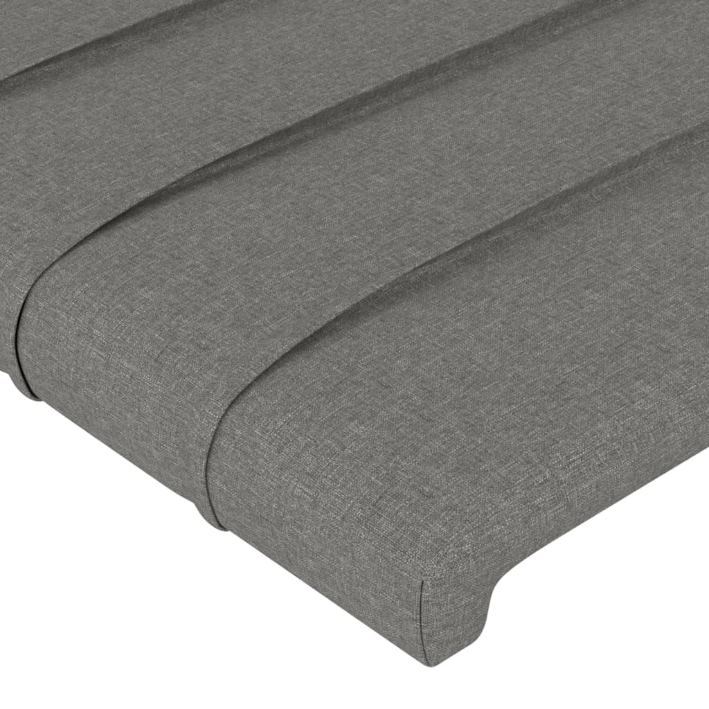 vidaXL Tête de lit avec oreilles Gris foncé 147x23x78/88 cm Tissu