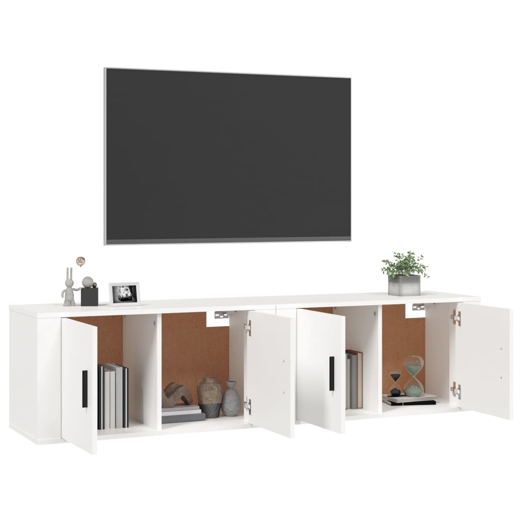 vidaXL Meubles TV muraux 2 pcs blanc 80x34,5x40 cm