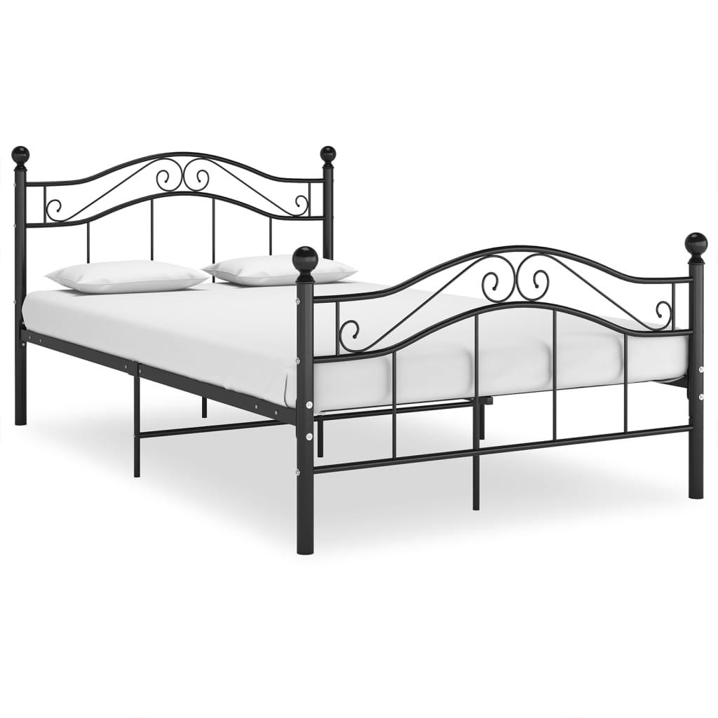 vidaXL Cadre de lit sans matelas noir métal 120x200 cm