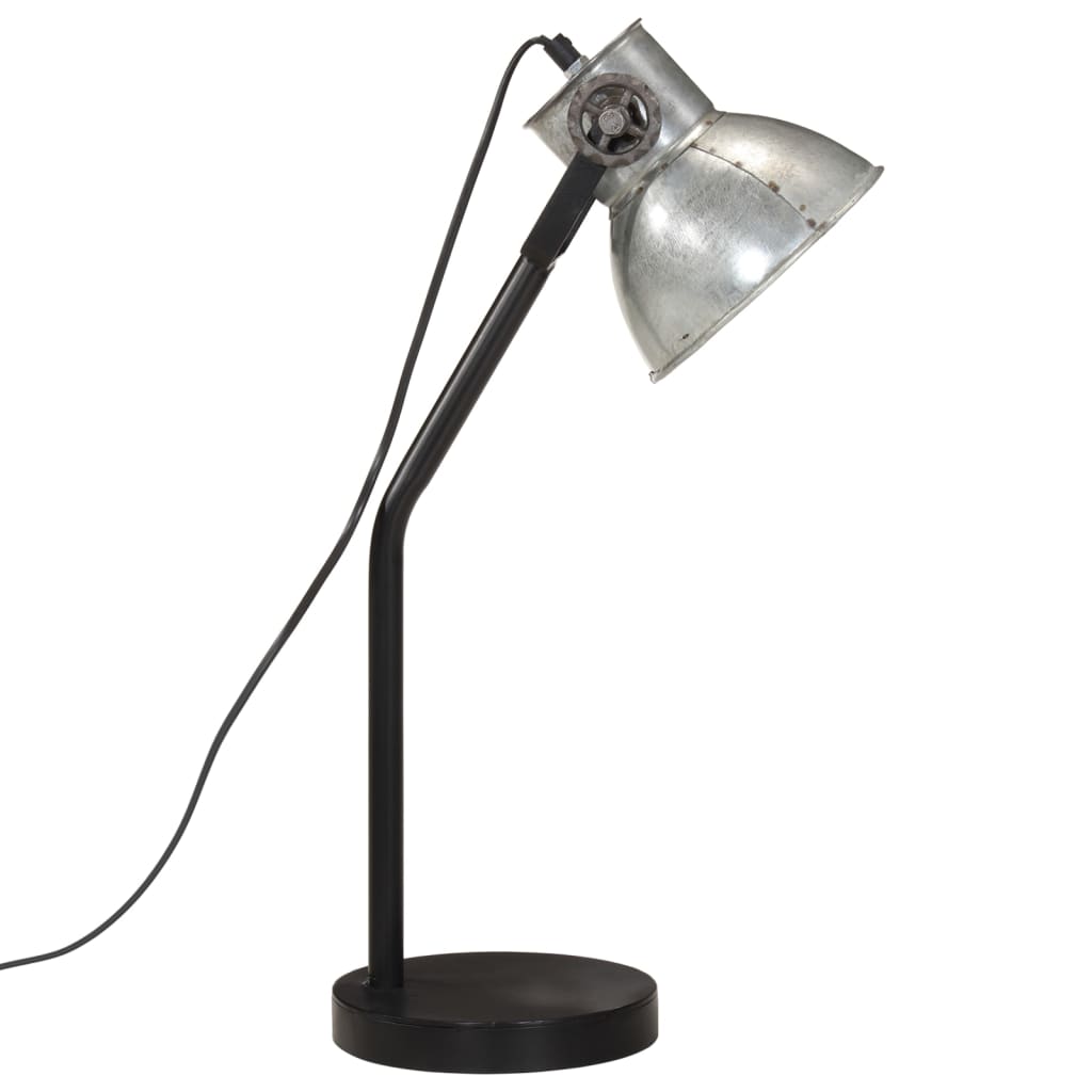 vidaXL Lampe de bureau 25 W argent vintage 17x17x60 cm E27