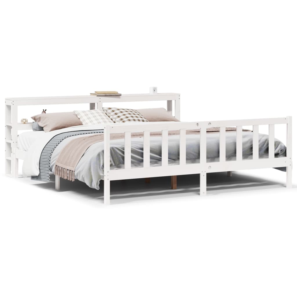 vidaXL Cadre de lit sans matelas blanc 180x200 cm bois massif de pin