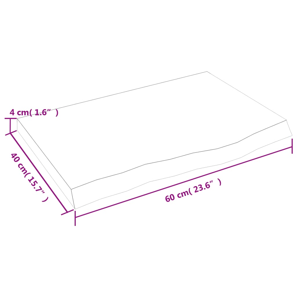 vidaXL Dessus de table 60x40x(2-4) cm bois de chêne massif non traité