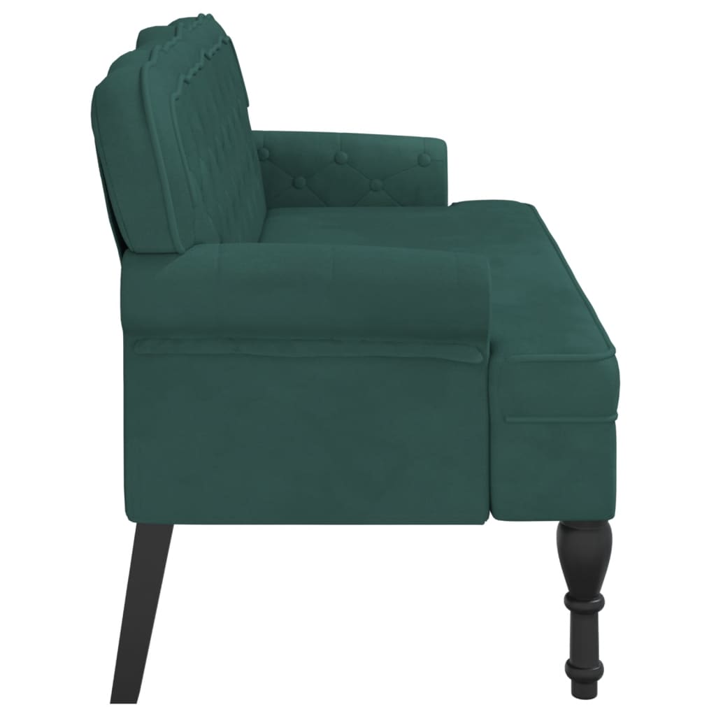 vidaXL Banc avec dossier vert foncé 119,5x64,5x75 cm velours