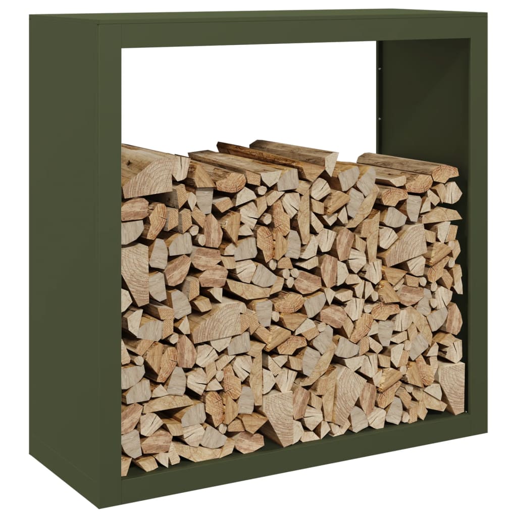 vidaXL Portant de bois de chauffage vert 100x40x100 cm acier