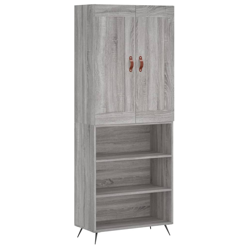 vidaXL Buffet haut Sonoma gris 69,5x34x180 cm Bois d'ingénierie