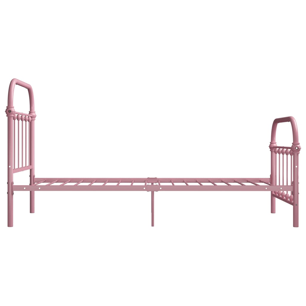 vidaXL Cadre de lit sans matelas rose métal 100x200 cm