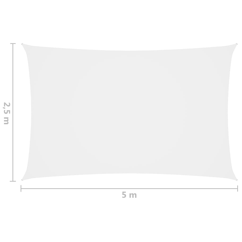 vidaXL Voile de parasol tissu oxford rectangulaire 2,5x5 m blanc