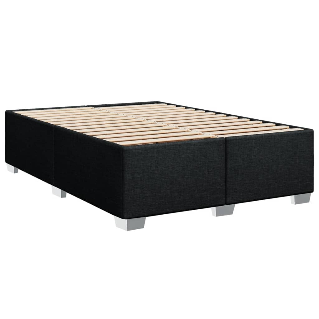 vidaXL Sommier à lattes de lit avec matelas Noir 140x200 cm Tissu