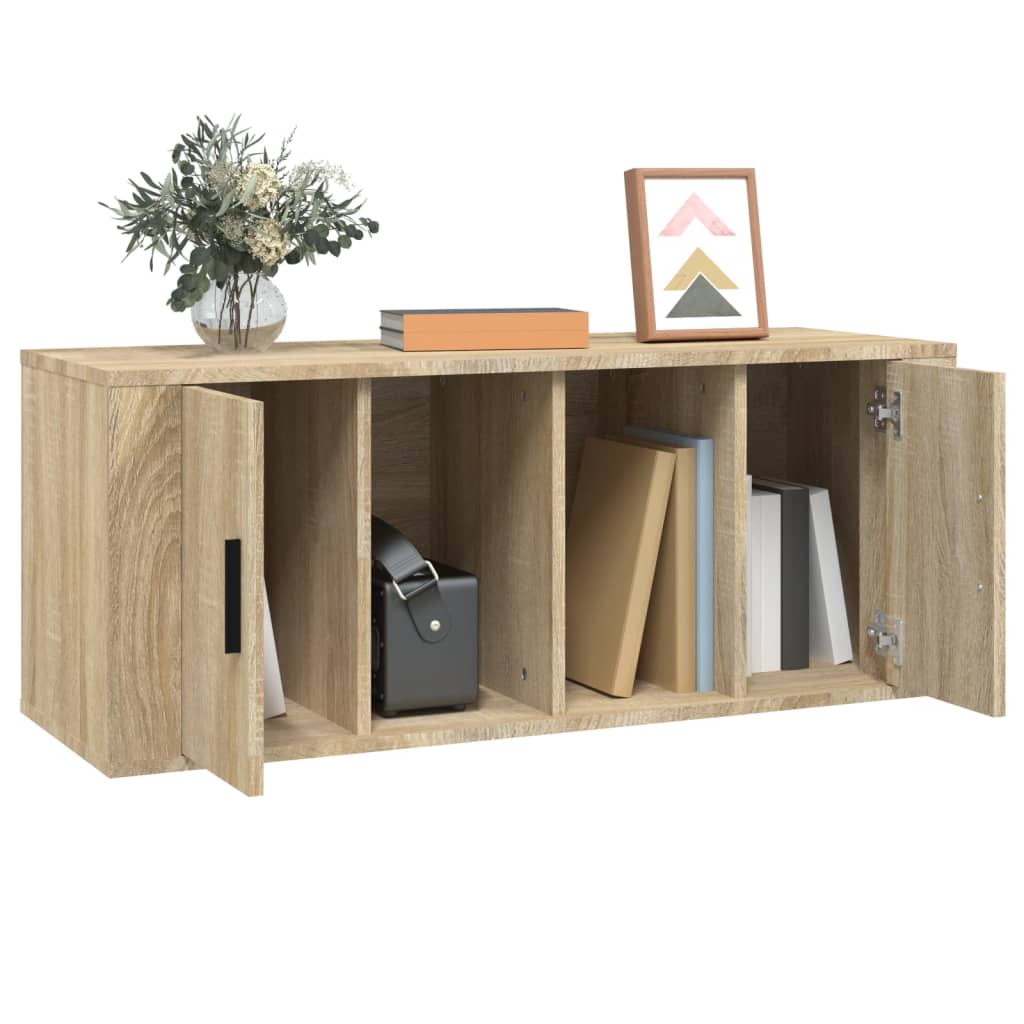 vidaXL Meuble TV Chêne sonoma 100x35x40 cm Bois d'ingénierie