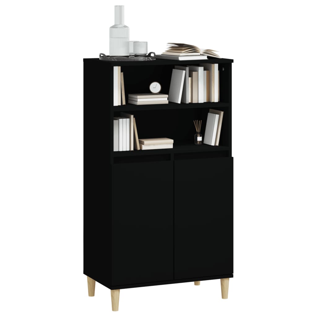 vidaXL Buffet haut Noir 60x36x110 cm Bois d'ingénierie