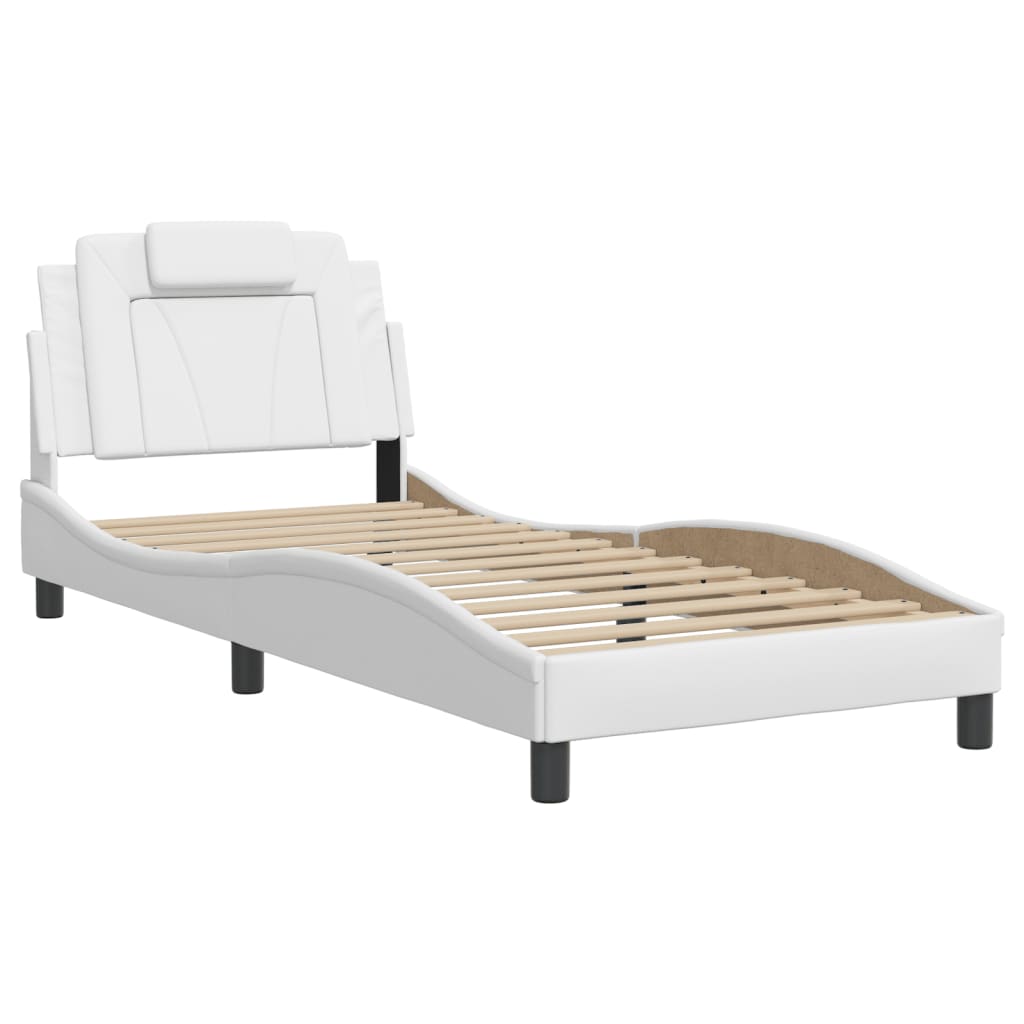 vidaXL Cadre de lit sans matelas blanc 90x200 cm similicuir