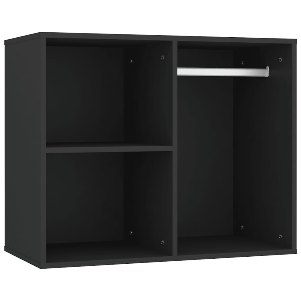 vidaXL Coiffeuse à LED avec armoires noir bois d'ingénierie