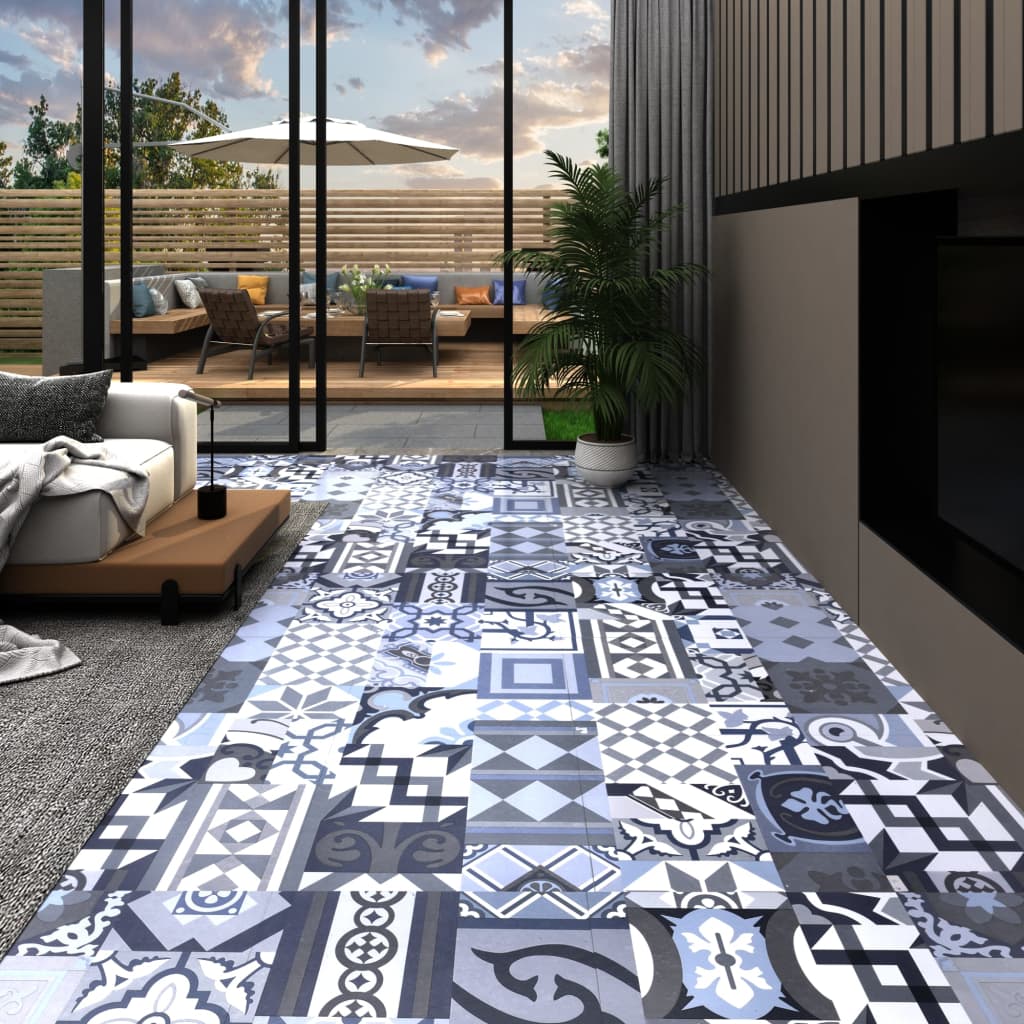 vidaXL Planche de plancher autoadhésif PVC 5,11 m² Motif coloré