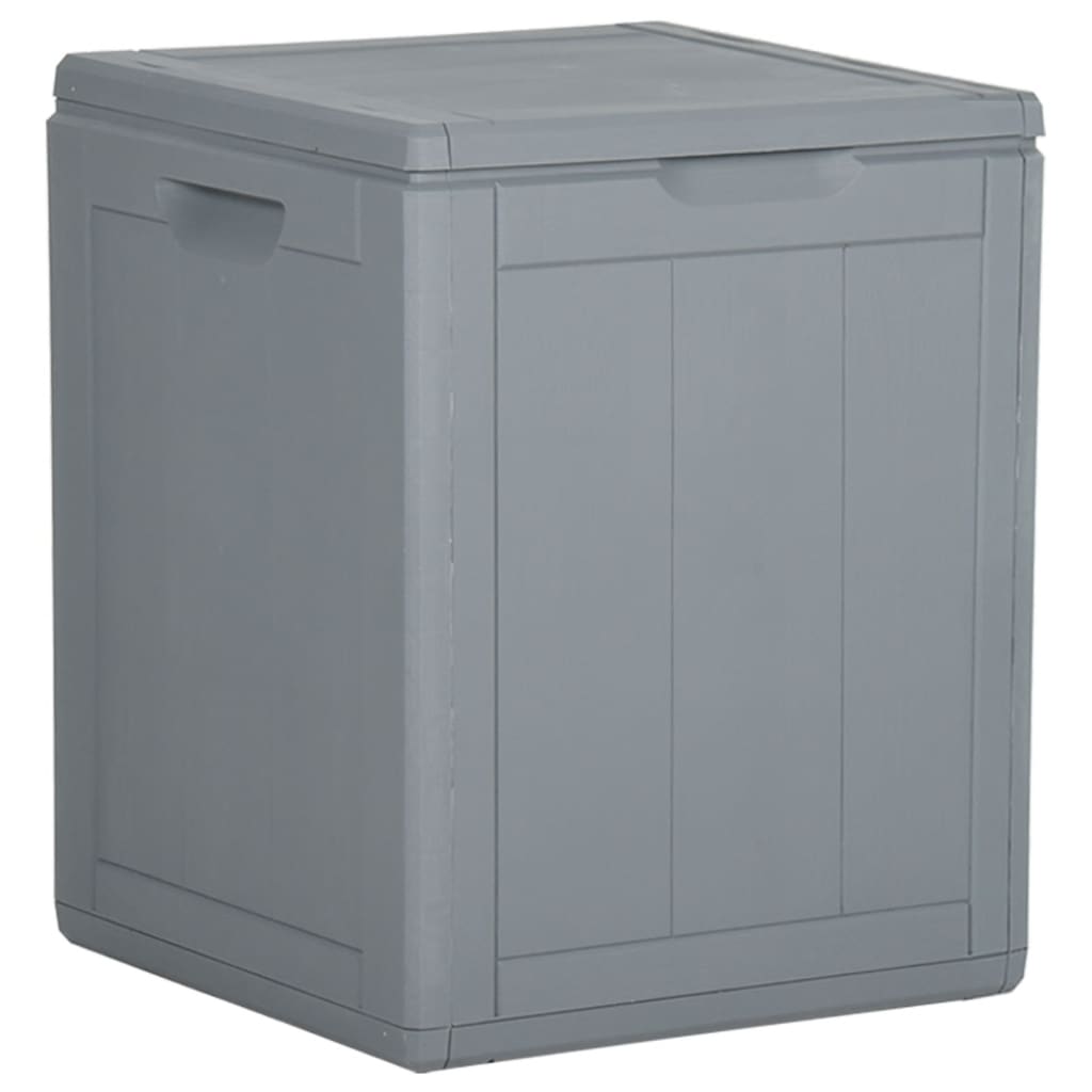 vidaXL Boîte de rangement de jardin 90 L Gris PP Rotin