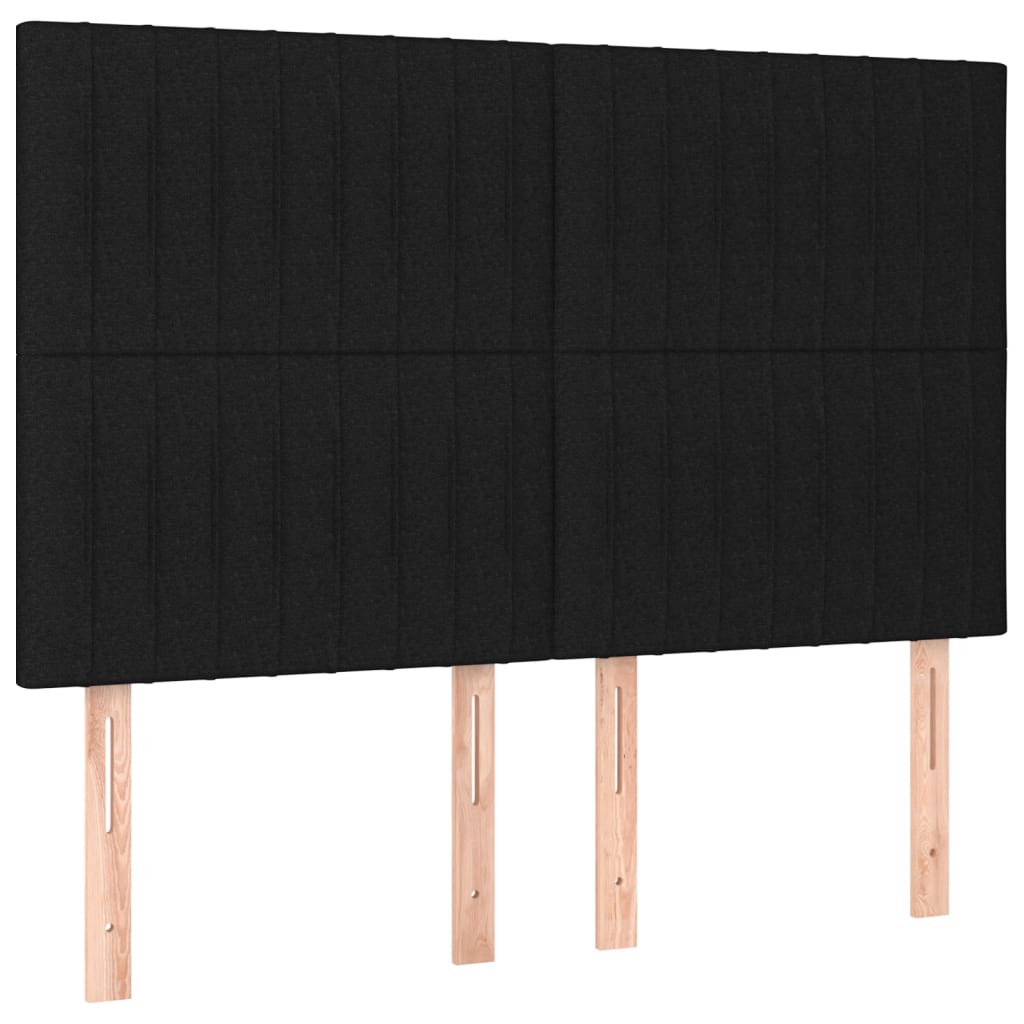 vidaXL Sommier à lattes de lit et matelas et LED Noir 140x200 cm Tissu