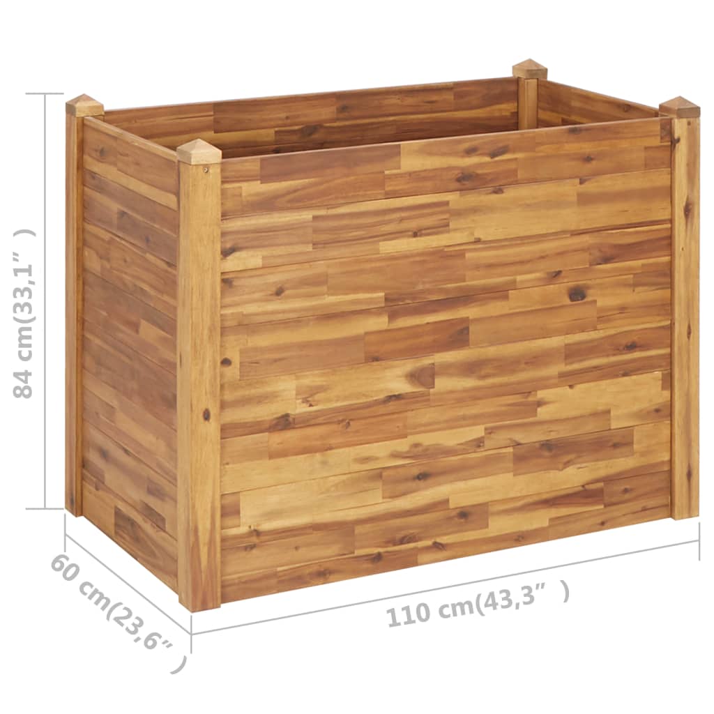 vidaXL Lit surélevé de jardin 110x60x84 cm Bois massif d'acacia