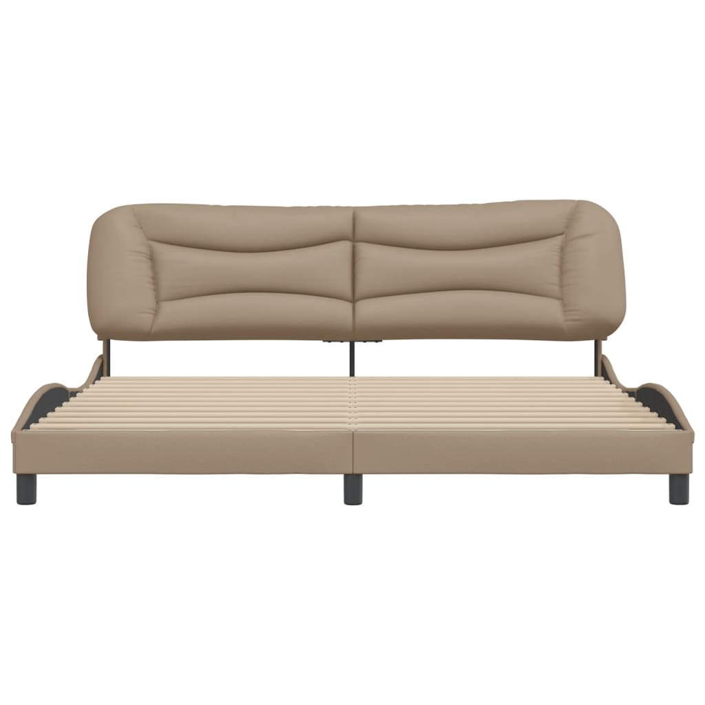 vidaXL Cadre de lit sans matelas cappuccino 200x200 cm similicuir