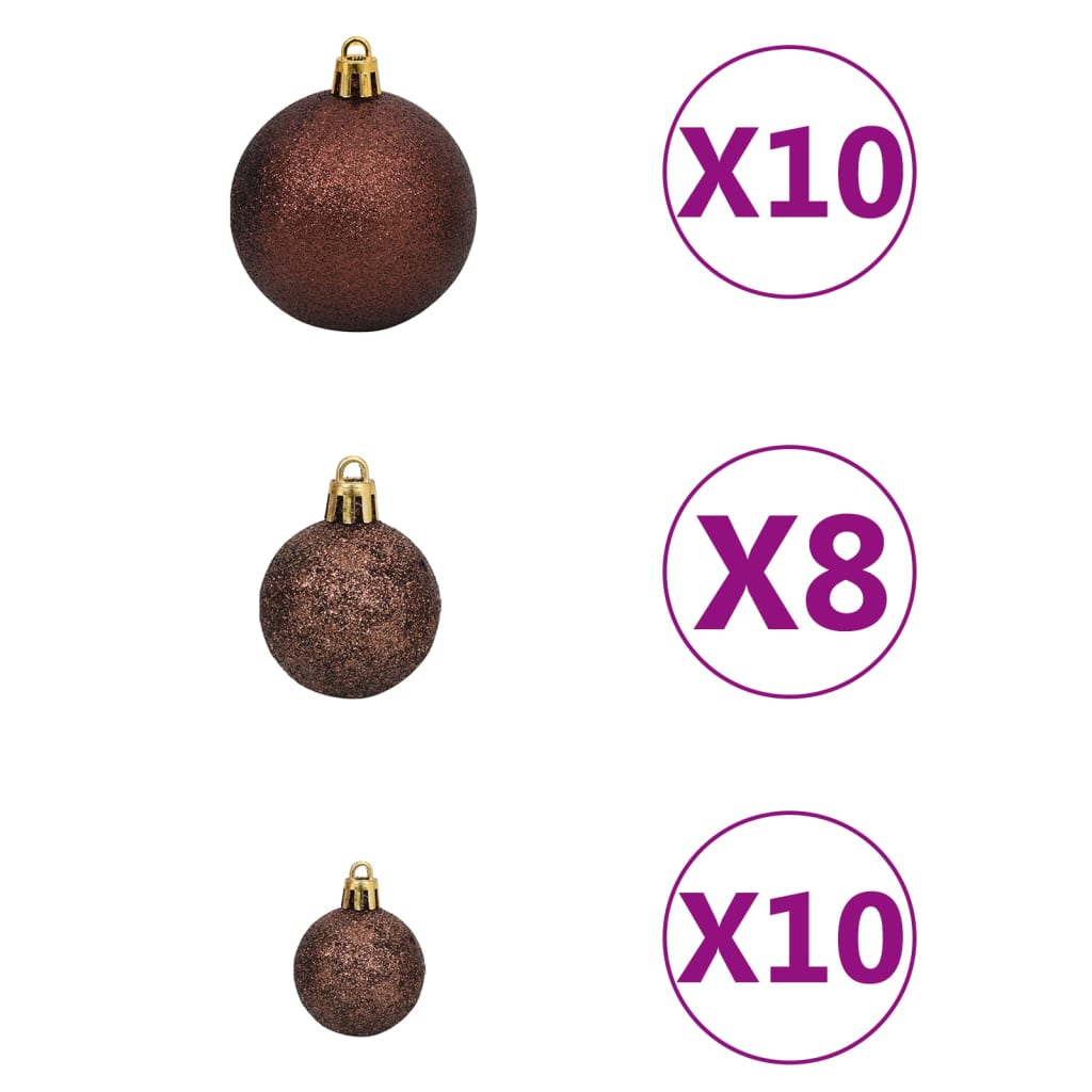 vidaXL Arbre de Noël artificiel pré-éclairé et boules 210 cm