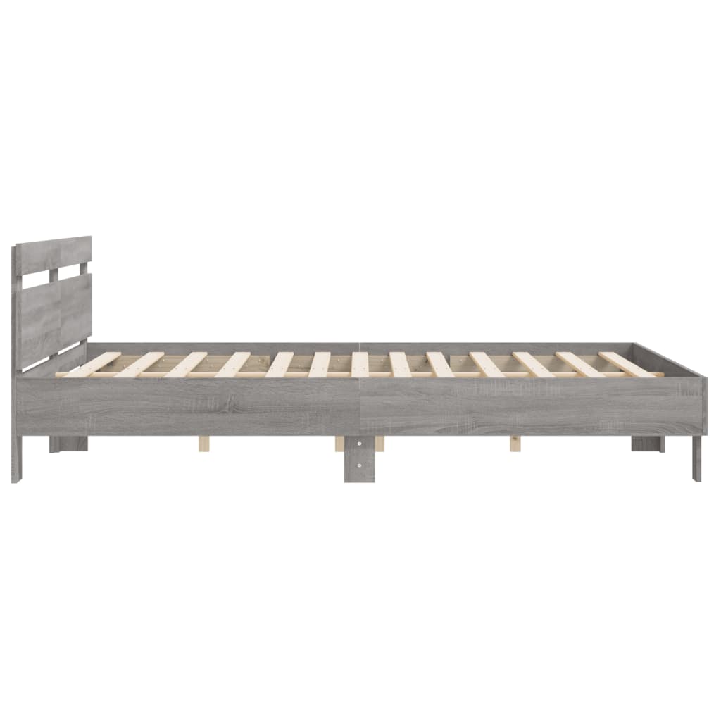 vidaXL Cadre de lit sans matelas sonoma gris 180x200 cm