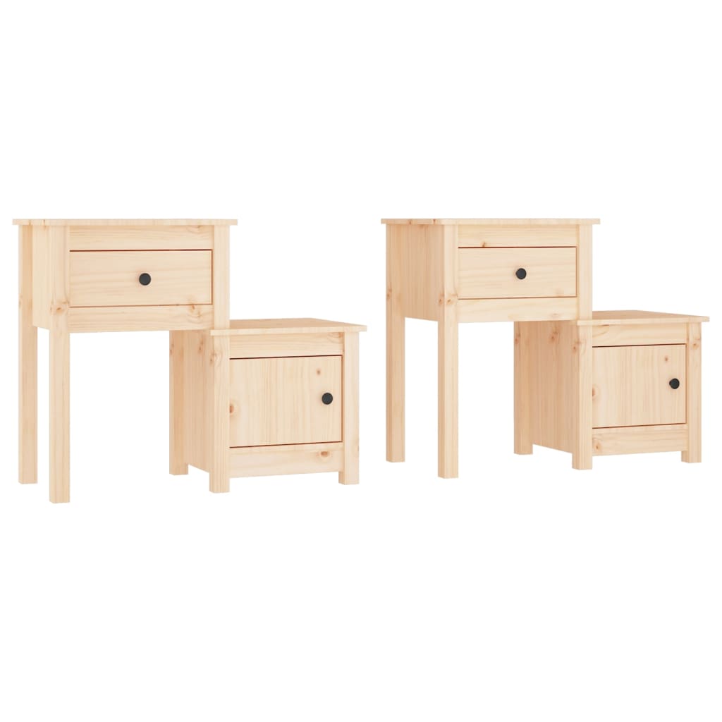 vidaXL Tables de chevet 2 pcs 79,5x38x65,5 cm Bois de pin massif