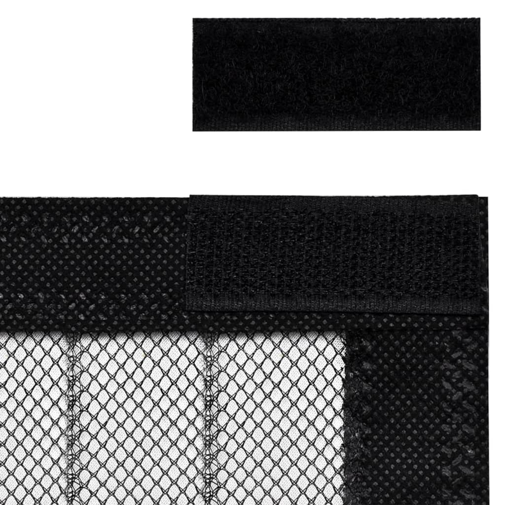 vidaXL Rideaux de porte anti-insectes 2 pcs avec aimants noir 200x80cm