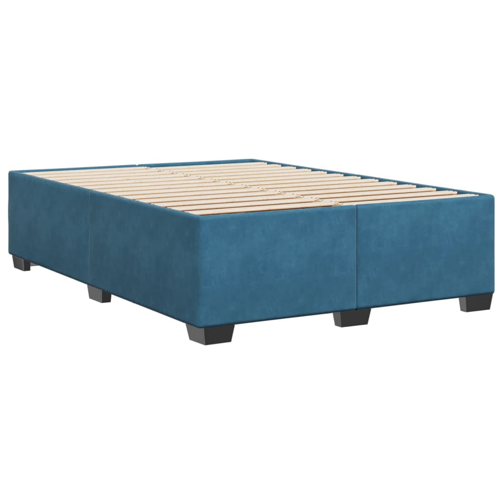 vidaXL Cadre de lit sans matelas bleu 160x200 cm velours