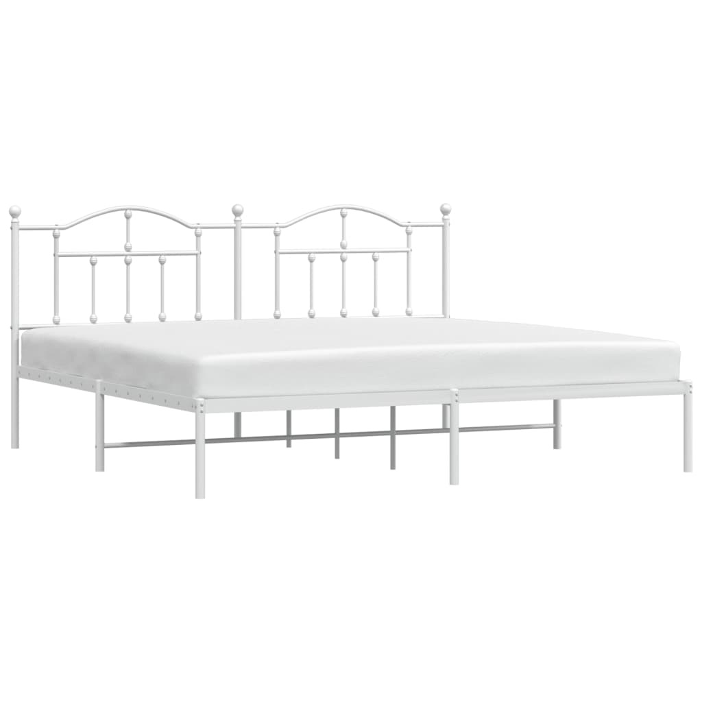 vidaXL Cadre de lit métal sans matelas et tête de lit blanc 193x203 cm