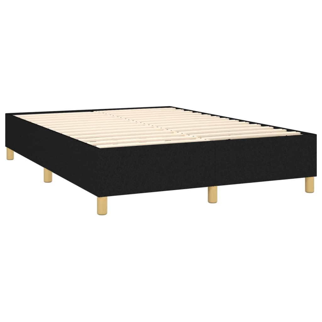 vidaXL Sommier à lattes de lit et matelas et LED Noir 140x200 cm Tissu