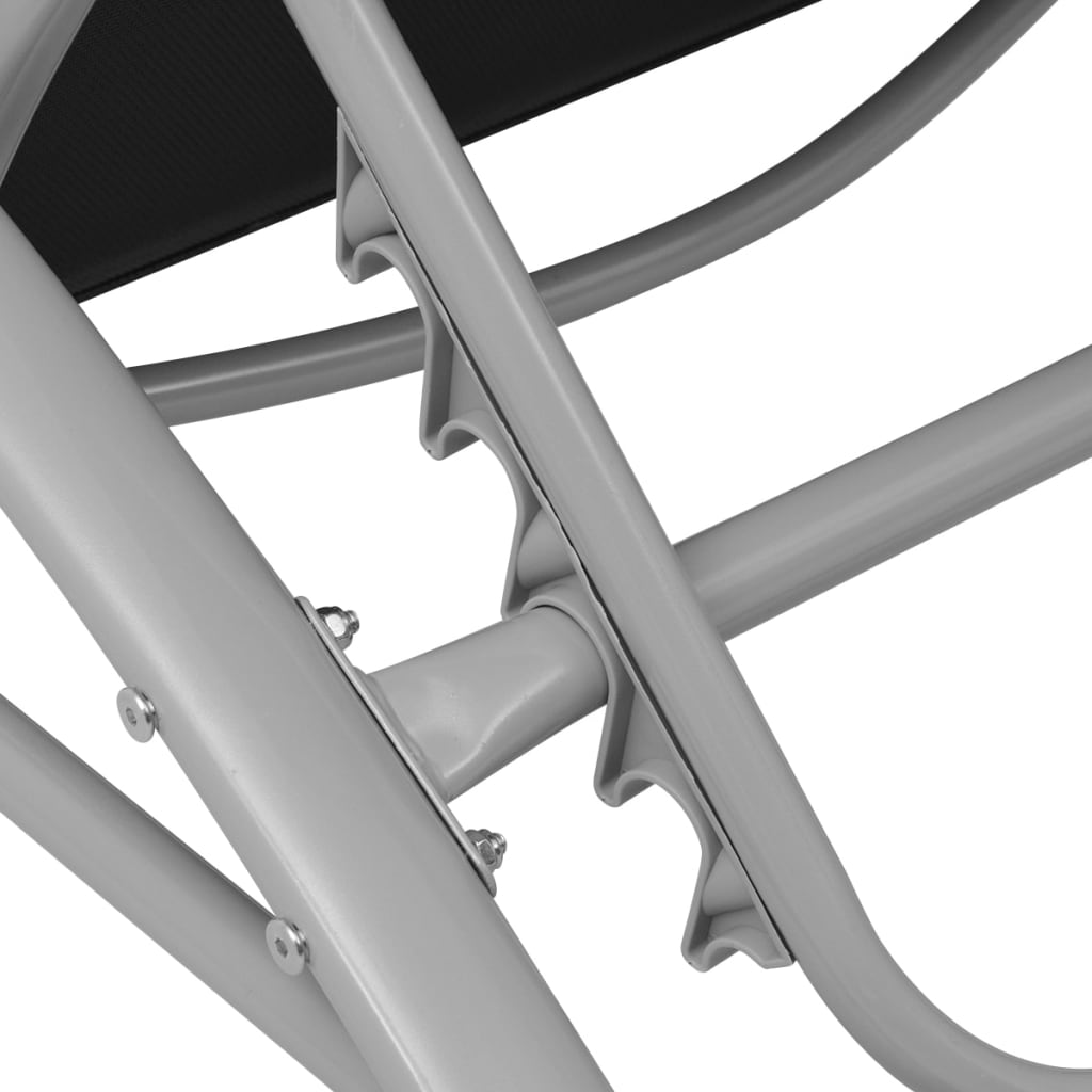 vidaXL Chaise longue aluminium noir
