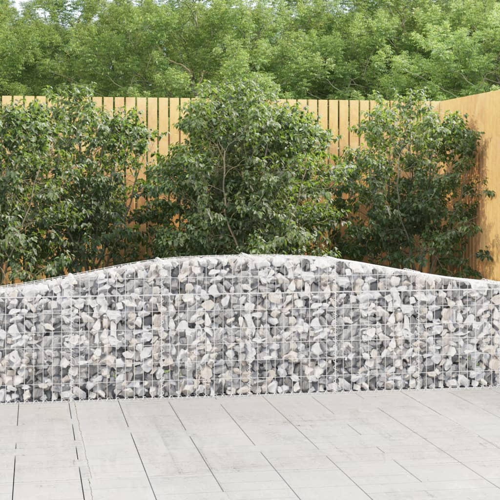 vidaXL Paniers à gabions arqués 3 pcs 400x30x60/80 cm Fer galvanisé