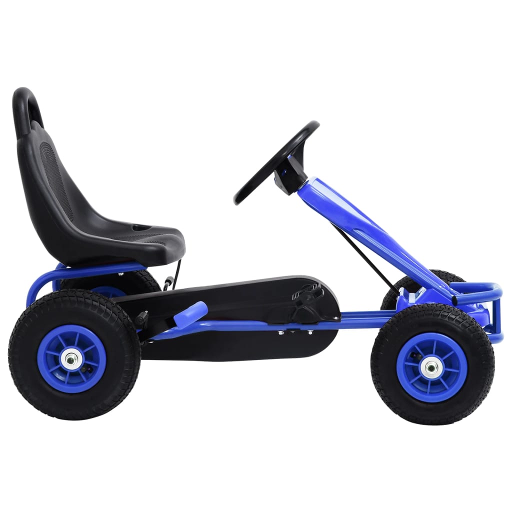 vidaXL Kart à pédales avec pneus Bleu