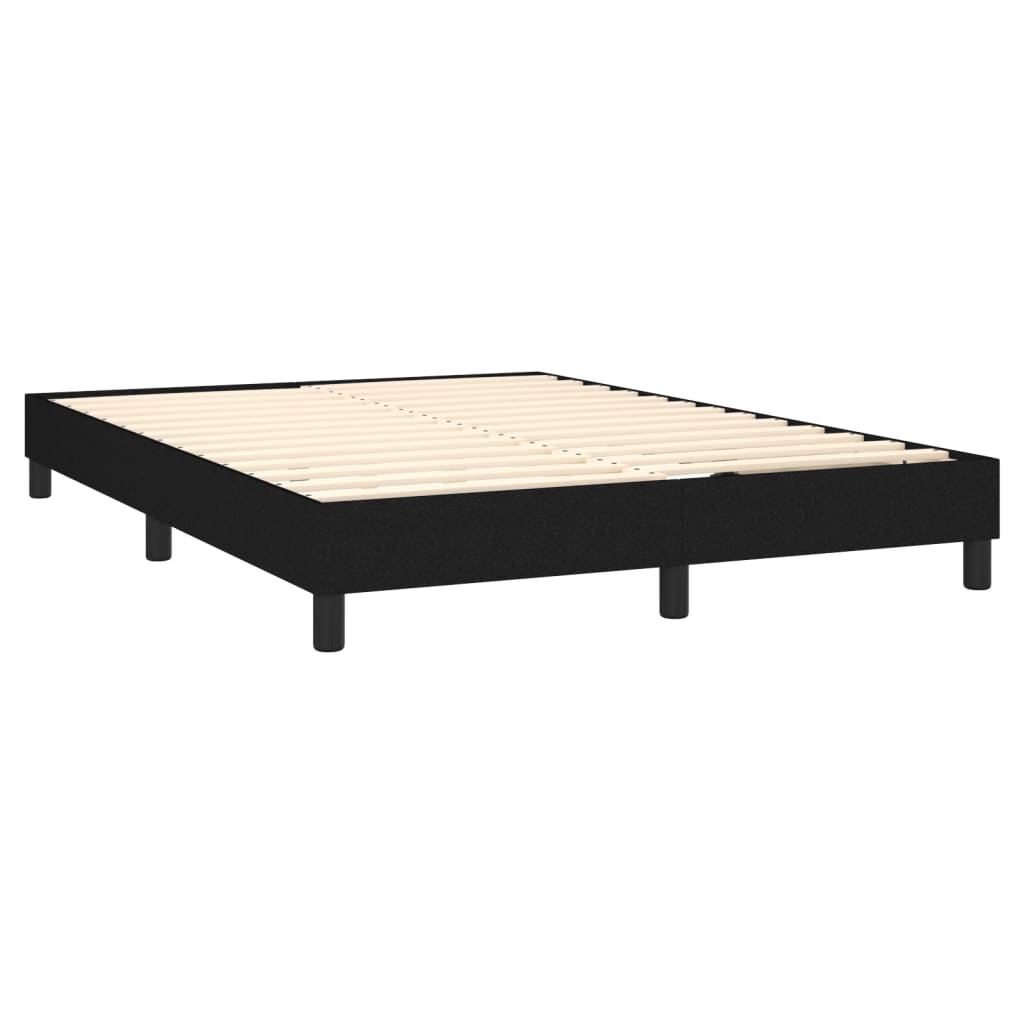 vidaXL Sommier à lattes de lit avec matelas Noir 140x200 cm Tissu