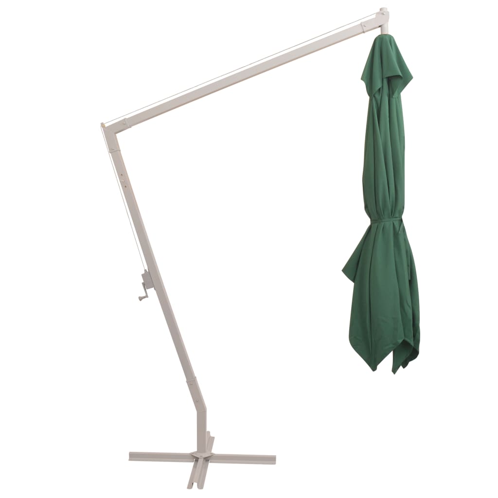 vidaXL Parasol suspendu avec poteau en aluminium 300x300 cm vert